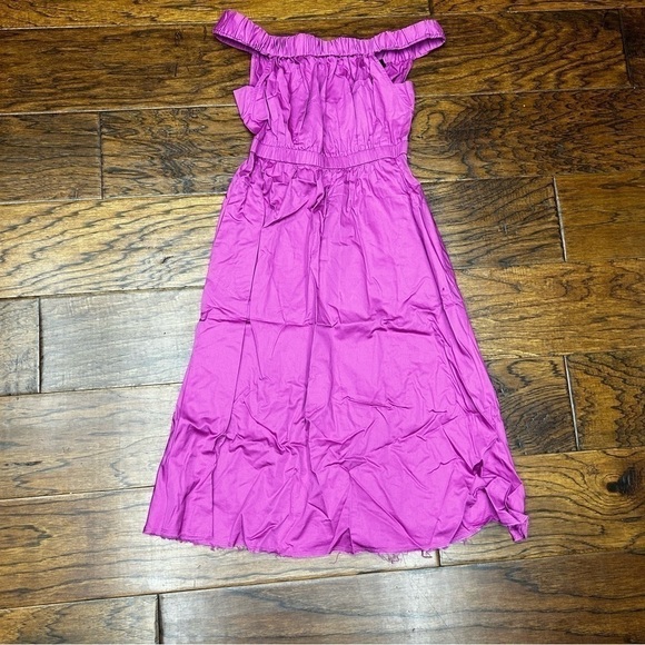 Anthropologie Maeve Mona Off the Shoulder Midi Dress Fuchsia - Picture 3 of 9